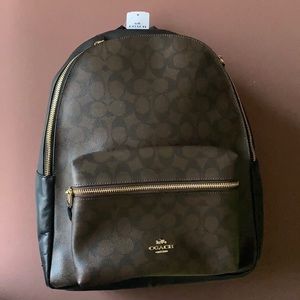 Lg Charlie COACH Signature canvas Backpack